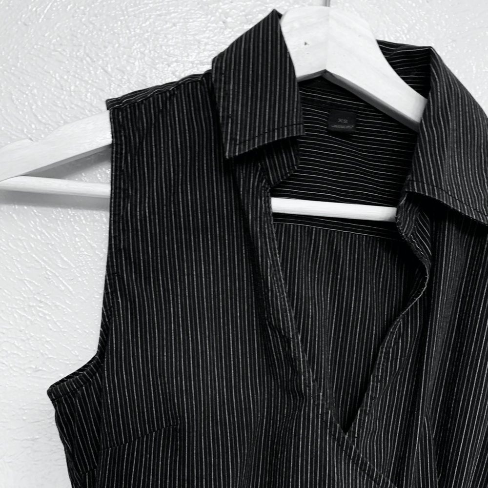 Express Stripes Sleeveless Wrapped Top